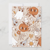 Groovy Spooky Halloween Een Verjaardag Uitnodiging (Achterkant)