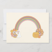 Groovy Spooky Halloween Ghost Girl Baby shower Kaart (Achterkant)