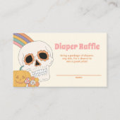 Groovy Spooky Halloween Ghost Meisje Luier Raffle Informatiekaartje (Voorkant)