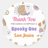 Groovy Spooky Halloween Leuk Verjaardagsfeest Ronde Sticker (Voorkant)
