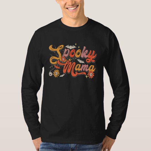 Groovy Spooky Mama Retro Halloween Ghost Witchy Sp T-shirt (Voorkant)