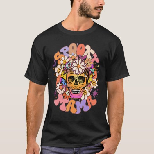 Groovy Spooky Mama Skull T-shirt (Voorkant)