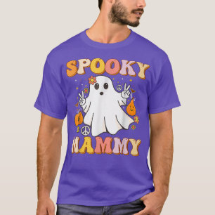 Groovy Spooky Mammy Ghost Boo Halloween Costume Re T-shirt
