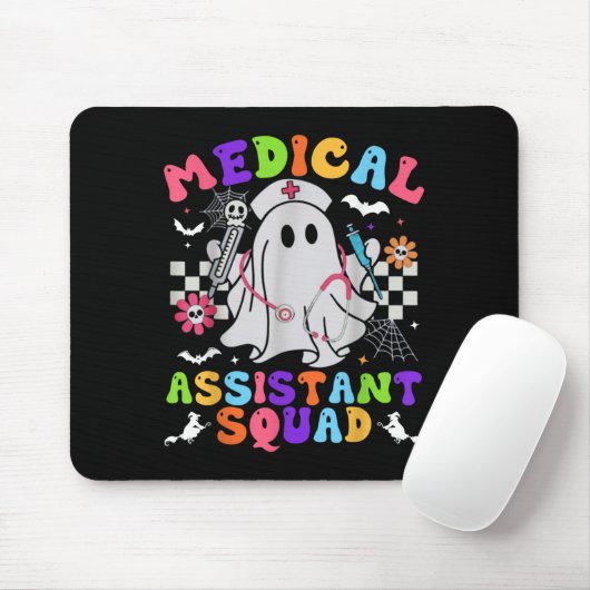 Groovy Spooky Medical Istant Squad Cute Halloween  Muismat (Met muis)