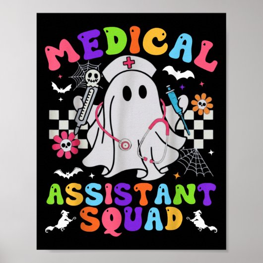 Groovy Spooky Medical Istant Squad Cute Halloween  Poster (Voorkant)