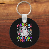 Groovy Spooky Medisch Istant Team Schattig Hallowe Sleutelhanger (Voorkant)