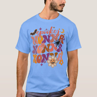 Groovy Spooky Nonna Womens Nonna Halloween Party C T-shirt
