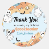 Groovy Spooky One Ghost Party Labels (Voorkant)