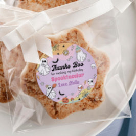 Groovy Spooky One Ghost Party Labels