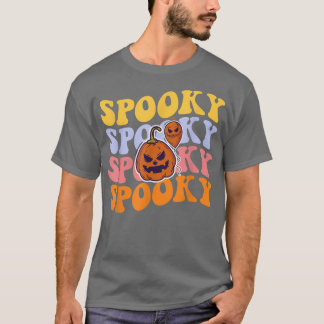 Groovy Spooky Retro Ghost Boo Halloween Party Pump T-shirt
