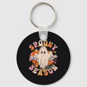 Groovy Spooky Seizoen Ghost Halloween Sleutelhanger