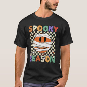 Groovy Spooky Seizoen Halloween Ghost Boo Smile Fa T-shirt