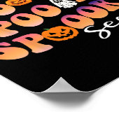 Groovy Spooky Seizoen Leuke Pompoen Halloween Poster (Hoek)