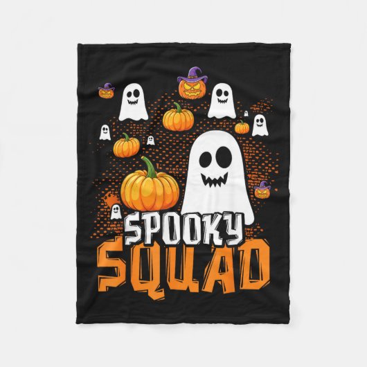 Groovy Spooky Squad Lieve Geest Pompoen Grappig Fleece Deken (Voorkant)