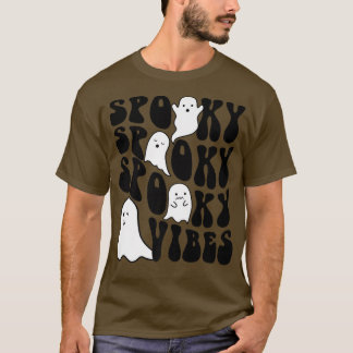 Groovy Spooky Vibes Boo Ghost Spooky Season Funny T-shirt