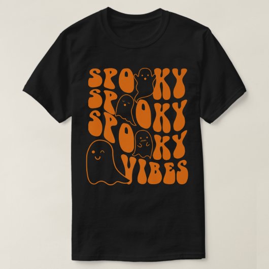 Groovy Spooky Vibes Boo Ghost Spooky Season Hallow T-shirt (Design voorkant)