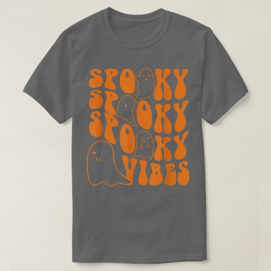 Groovy Spooky Vibes Boo Ghost Spooky Season Hallow T-shirt (Design voorkant)