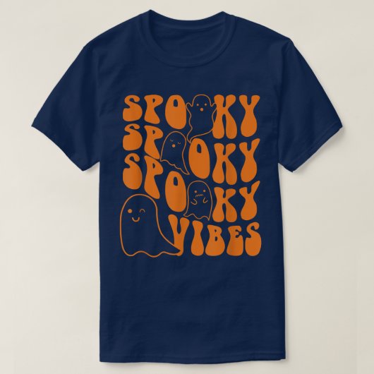Groovy Spooky Vibes Boo Ghost Spooky Season Hallow T-shirt (Design voorkant)
