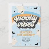 Groovy Spooky Vibes Boy Halloween Verjaardag Kaart (Voorkant)