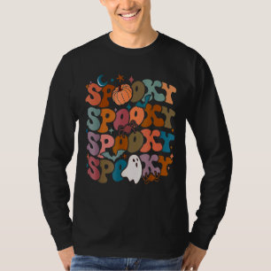 Groovy Spooky Vibes  Floral Ghost Hippie Ha T-shirt