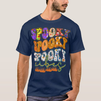 Groovy Spooky Vibes  Floral Ghost Hippie Ha T-shirt