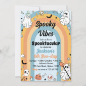 Groovy Spooky Vibes Ghost Verjaardag Kaart (Voorkant)