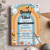 Groovy Spooky Vibes Ghost Verjaardag Kaart