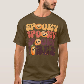 Groovy Spooky Vibes  Pumpkin Ghost Hippie H T-shirt