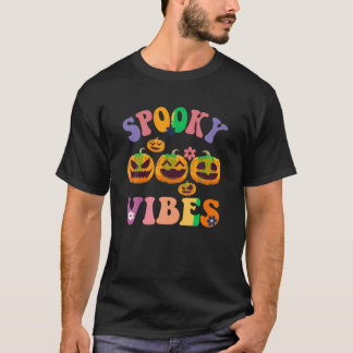 Groovy Spooky Vibes Schattige Ghost Funny Hallowee T-shirt