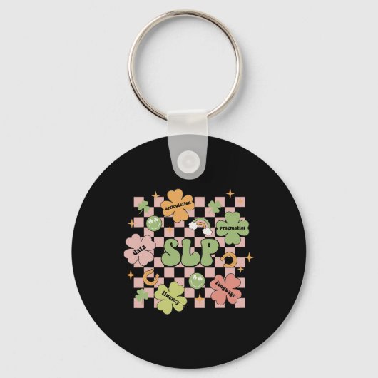 Groovy spraaktaalpathologie St. Patrick's Day S Sleutelhanger (Voorkant)