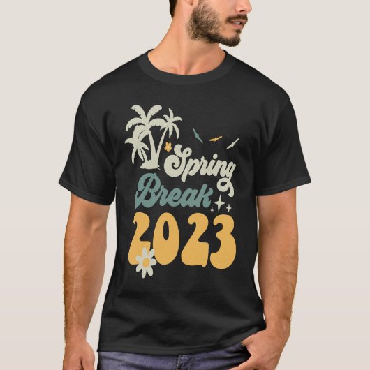 Groovy Spring Break 2023 Stijl Matching Groep T-shirt (Voorkant)
