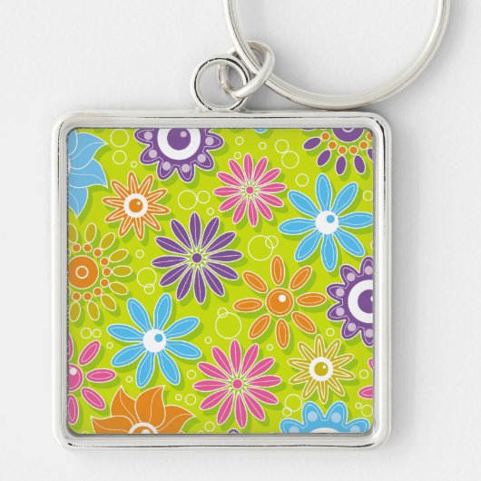 Groovy Spring Flower Power Sleutelhanger (Voorkant)