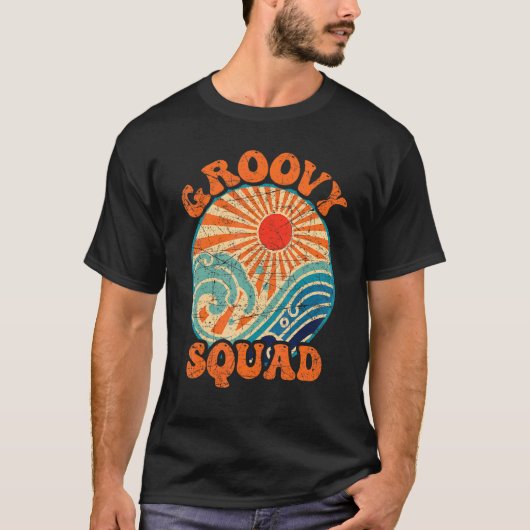 Groovy Squad 70s esthetische nostalgia Retro 70s P T-shirt (Voorkant)