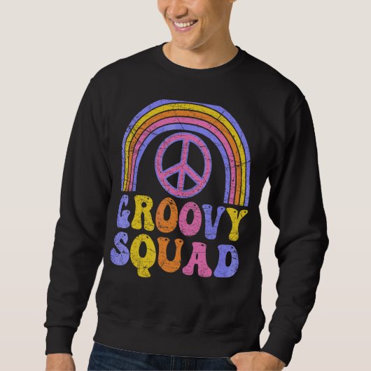 Groovy Squad 70s Esthetische Retro 70s Matching Hi Trui (Voorkant)