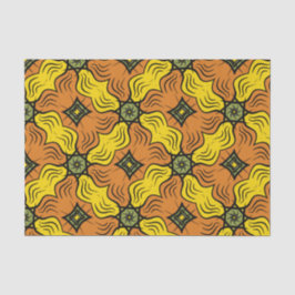 Groovy Squares, Groen, Geel en Sinaasappel Tissuepapier