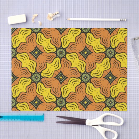 Groovy Squares, Groen, Geel en Sinaasappel Tissuepapier (Craft)