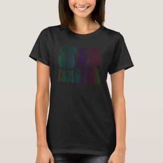 Groovy STEM TEACHER Retro Technology Crew STEM Squ T-shirt