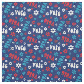 Groovy stempatroon marine stof (Swatch)