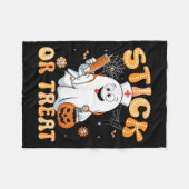 Groovy Stick Or Treat Funny Halloween Costume Nurs Fleece Deken (Voorkant (Horizontaal))