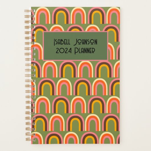 Groovy stijl regenboog golven kleurrijk planner (Voorkant)