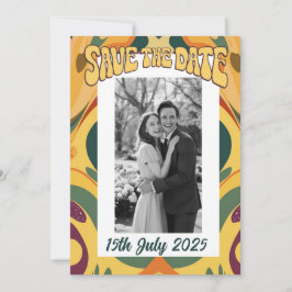 Groovy stijl retro jaren 70 jaren zestig vibe aankondiging