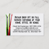 Groovy stomen fondue pot catering visitekaartjes (Achterkant)