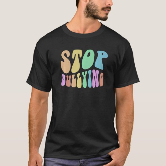 Groovy STOP BULLYING Choose Kind Be Retro Kindness T-shirt (Voorkant)
