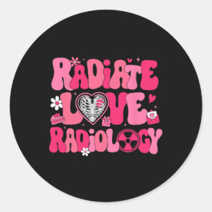 Groovy Straal Liefde Radiologie Röntgenlaborant Va Ronde Sticker