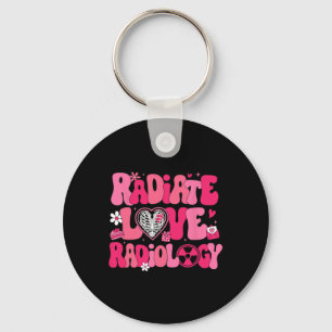 Groovy Stralende Liefde Radiologie Röntgenlaborant Sleutelhanger