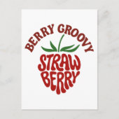 Groovy Strawberry Retro 70s Vibes Briefkaart (Voorkant)