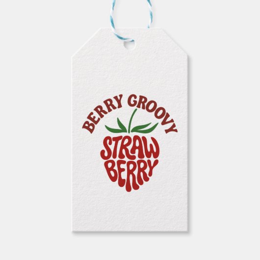 Groovy Strawberry Retro 70s Vibes Cadeaulabel (Voorkant)