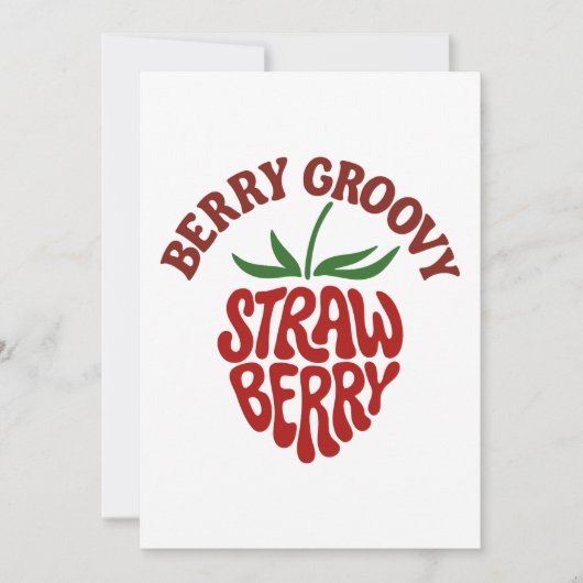 Groovy Strawberry Retro 70s Vibes Kaart (Voorkant)