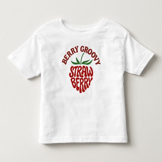 Groovy Strawberry Retro 70s Vibes Kinder Shirts (Voorkant)