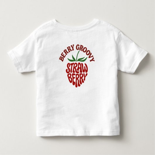 Groovy Strawberry Retro 70s Vibes Kinder Shirts (Achterkant)